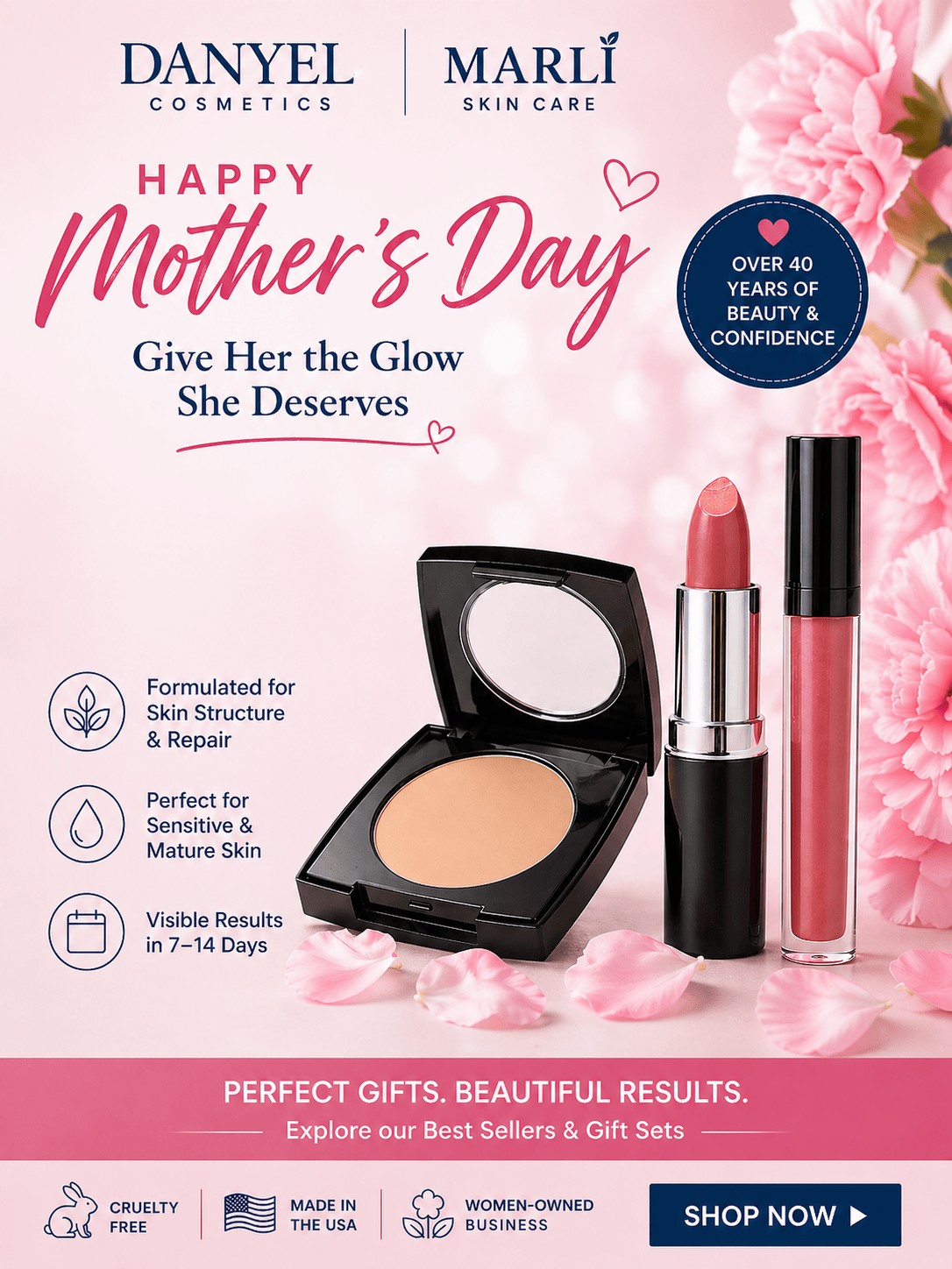 Ageless Glow Gift Set – complete beauty set with makeup and skincare for a naturally radiant look