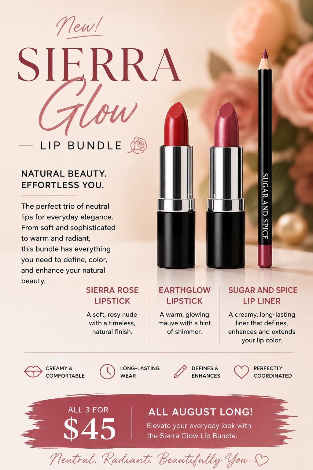 Danyel Cosmetics & Marli Skin Care Lipstick Sierra Glow Lip Bundle