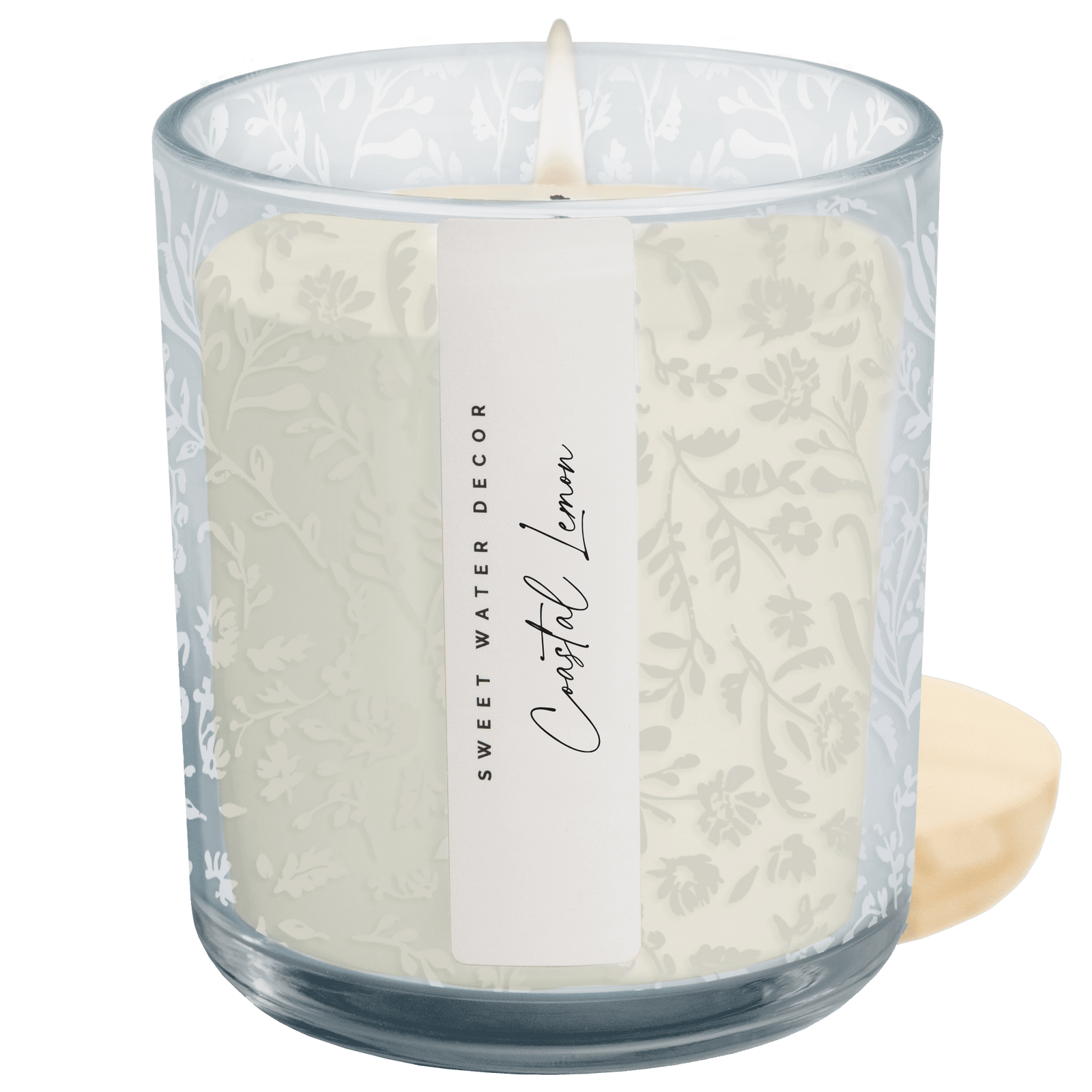 Sweet Water Decor Candles Coastal Lemon Soy Candle - Blue Tinted Glass Jar - 12 oz