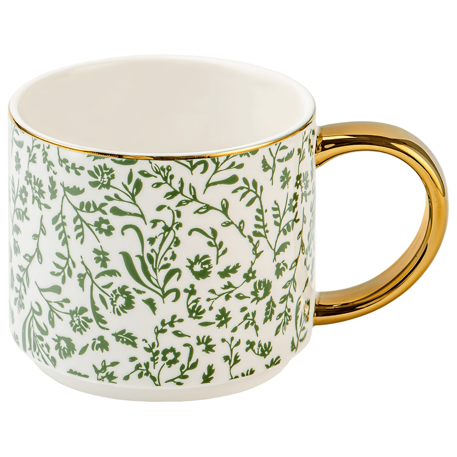Sweet Water Decor Coffee Mugs Green Ditsy Floral 14 oz Coffee Mug